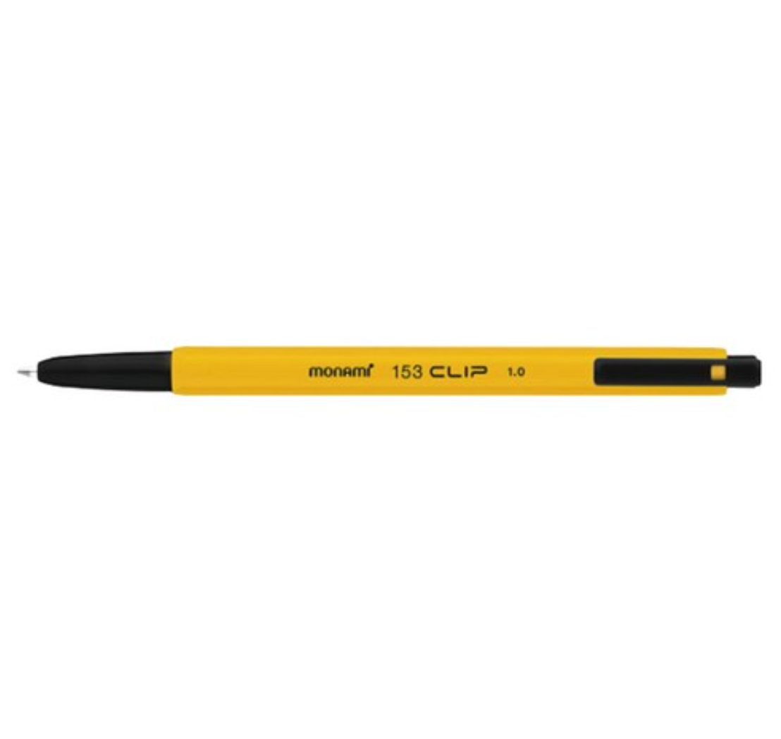 153 clip ballpoint pen 1.0 mm, black, 12 pcs