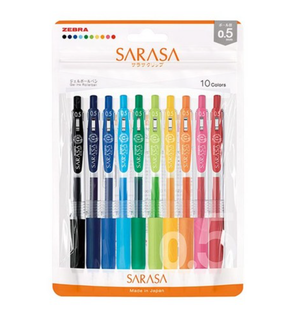 Zebra Sarasa Gel Pen 0.5 mm 10 Color Set