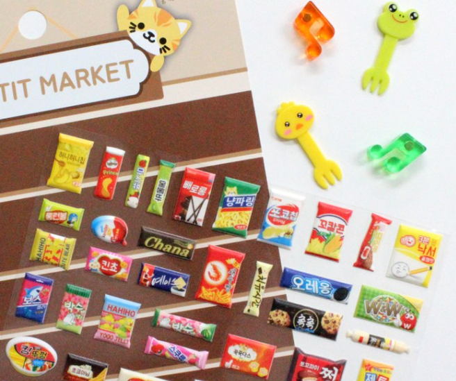 Petit Market: Miniature Squishy Snack Sticker Set