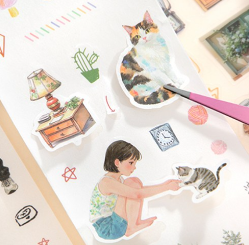 Pre-Cut Sticker Tape Roll | Daily Life 4-Roll Set, A Day with You, 1 Set