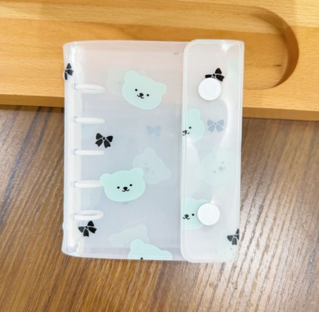 A8 Photocard Binder Teddy Bear Pastel Mini Diary 3-Ring Binder