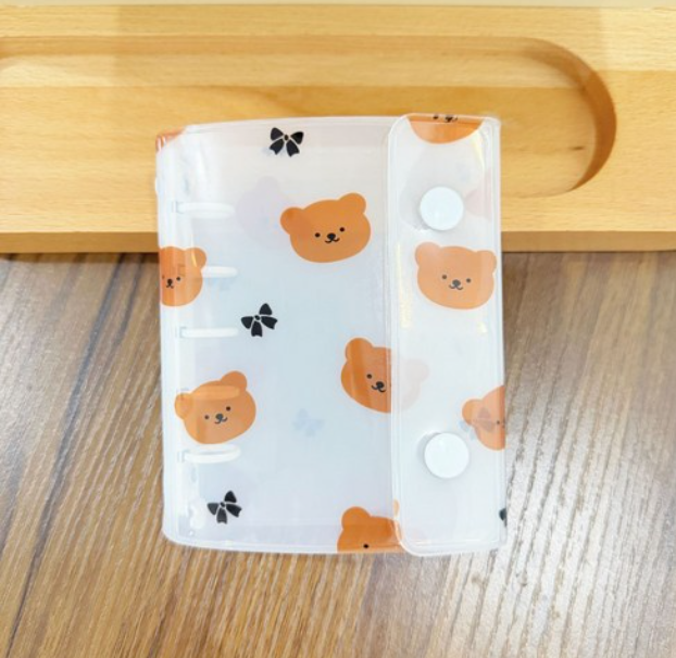 A8 Photocard Binder Teddy Bear Pastel Mini Diary 3-Ring Binder