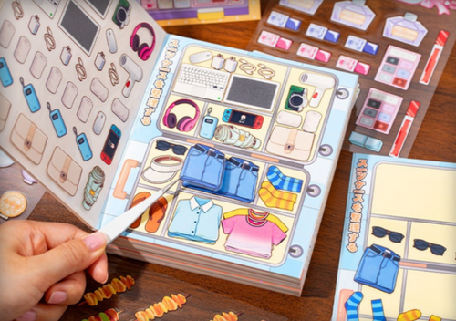 3D Home Decor Sticker Book (Tweezers Included), 1 Pack, The Happiness of Organizing