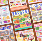 3D Home Decor Sticker Book (Tweezers Included), 1 Pack, The Happiness of Organizing