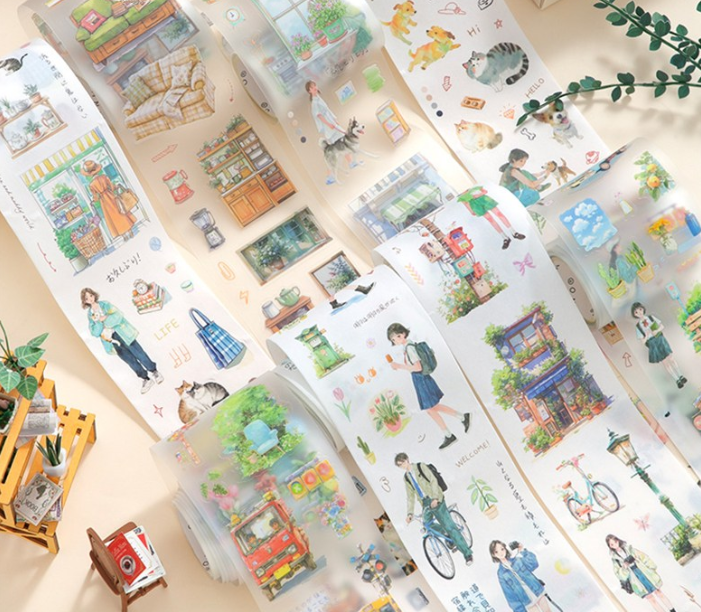 Urban Wanderer: Pre-Cut "Green Walked" Tape Set of 4 Rolls