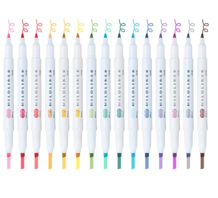 Zebra Mildliner Highlighter Set of 15, Mixed Colors