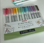 Zebra Mildliner Highlighter Set of 15, Mixed Colors
