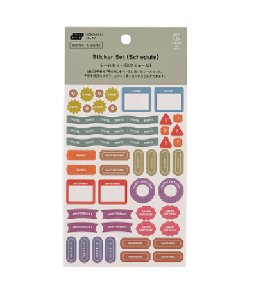 Hobonichi TSUKI no IRO Stickers and Sticky Notes