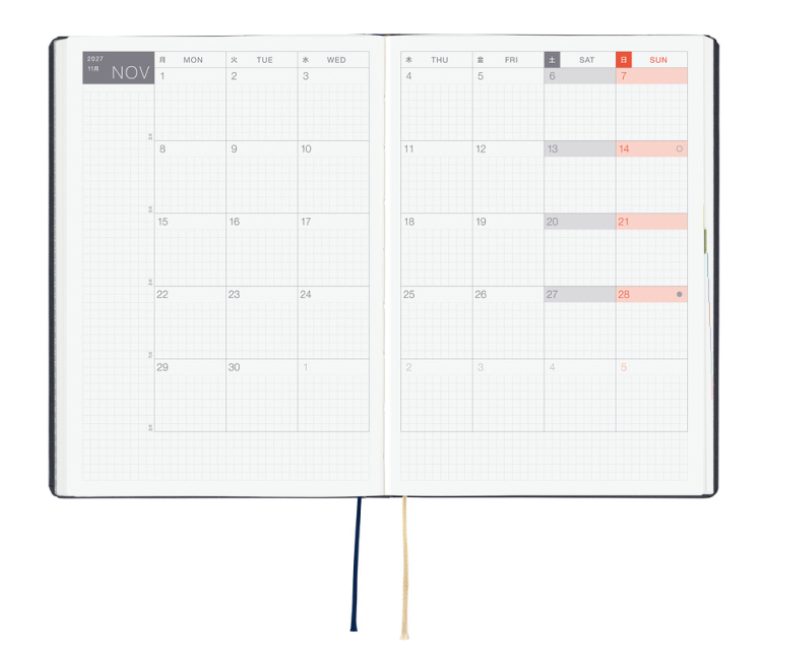 Hobonichi Techo HON Hardcover 2027 A5 English Edition