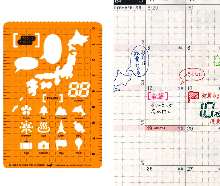 Hobonichi Stencils for Journaling