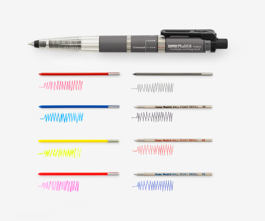 Pentel Super Multi 8 + Ballpoint Pen