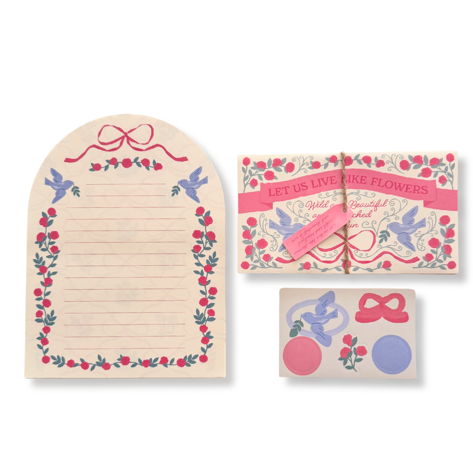 Vintage Rose & Bluebird Arch Letter Set