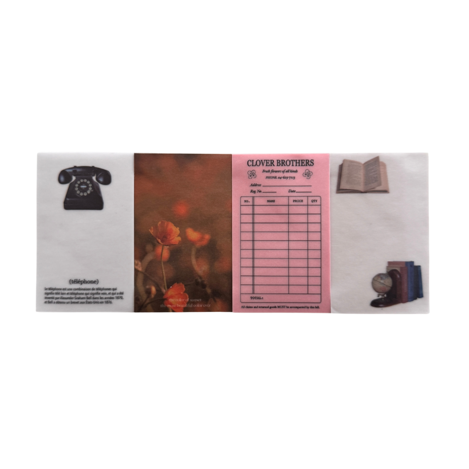 Vintage Ephemera Translucent Memo Pad Set